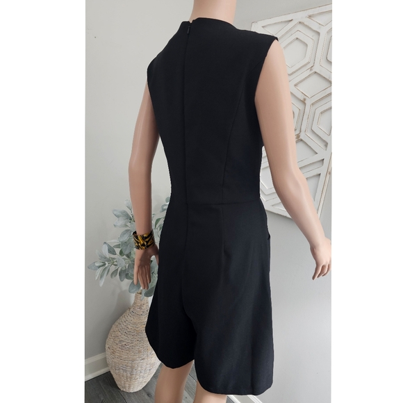 Kay Unger Black Lulu Jewel Neck Sleeveless Wide Legs Romper Jumpsuit - Picture 5 of 11